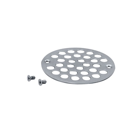 4 O.D. Shower Strainer Cover Plastic-Oddities Style In Polished Chrome